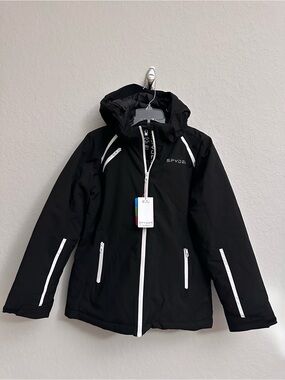 Spyder Womens Quilted Ski Jacket Size Medium Black & White